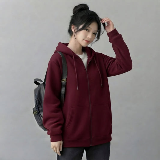 Maroon Zipper Hoodie