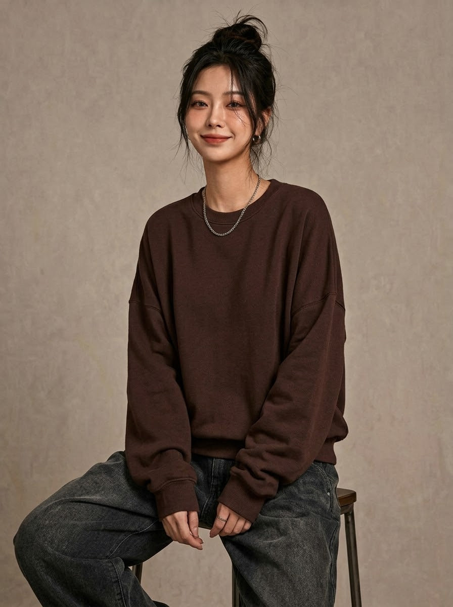 Oversized Sweatshirt Dark Brown