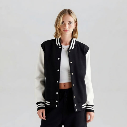 Women's Varsity Jacket Black And White