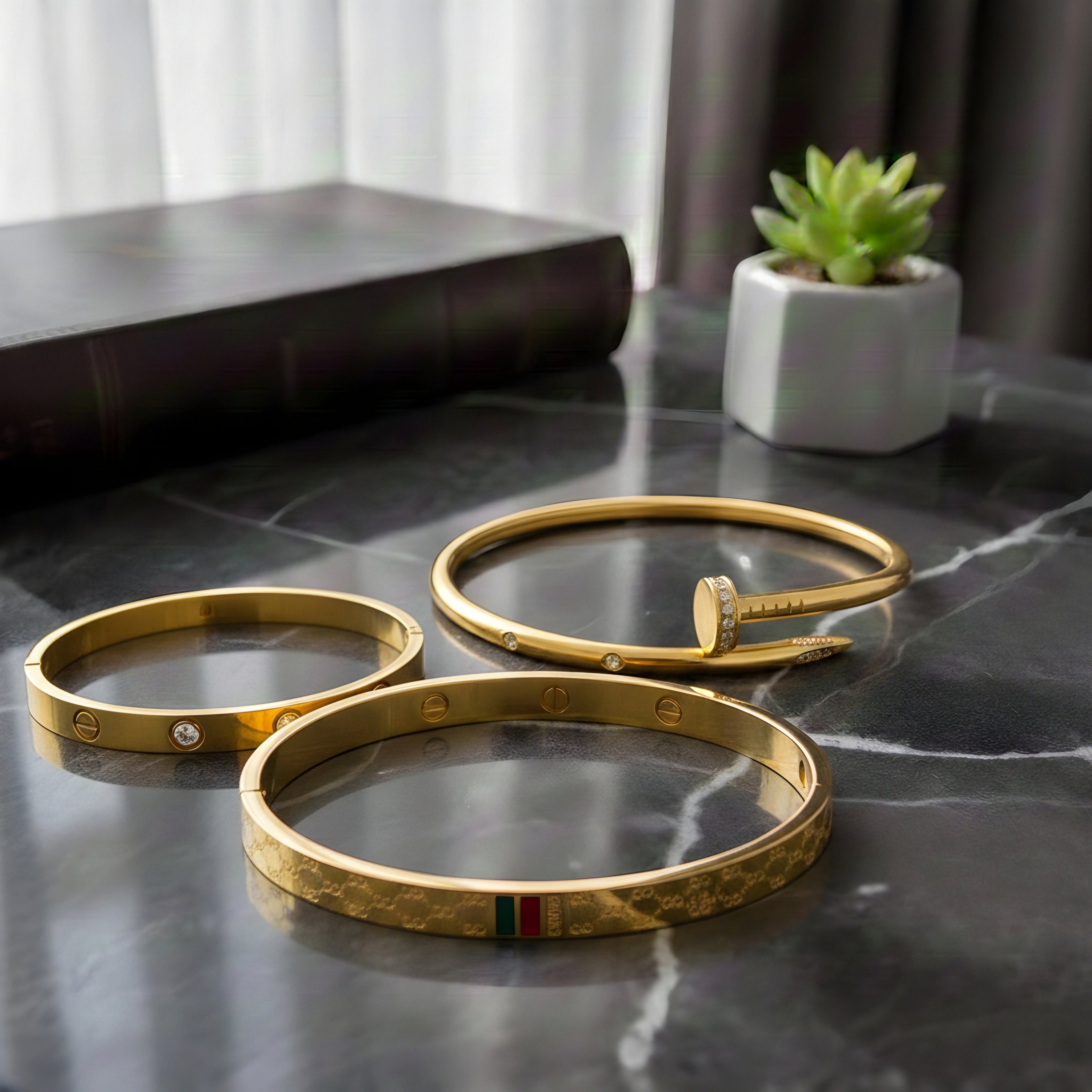 Love Bangle And Cartier Nail With Charm Bangle Stainless Steel Set House Of Fashion