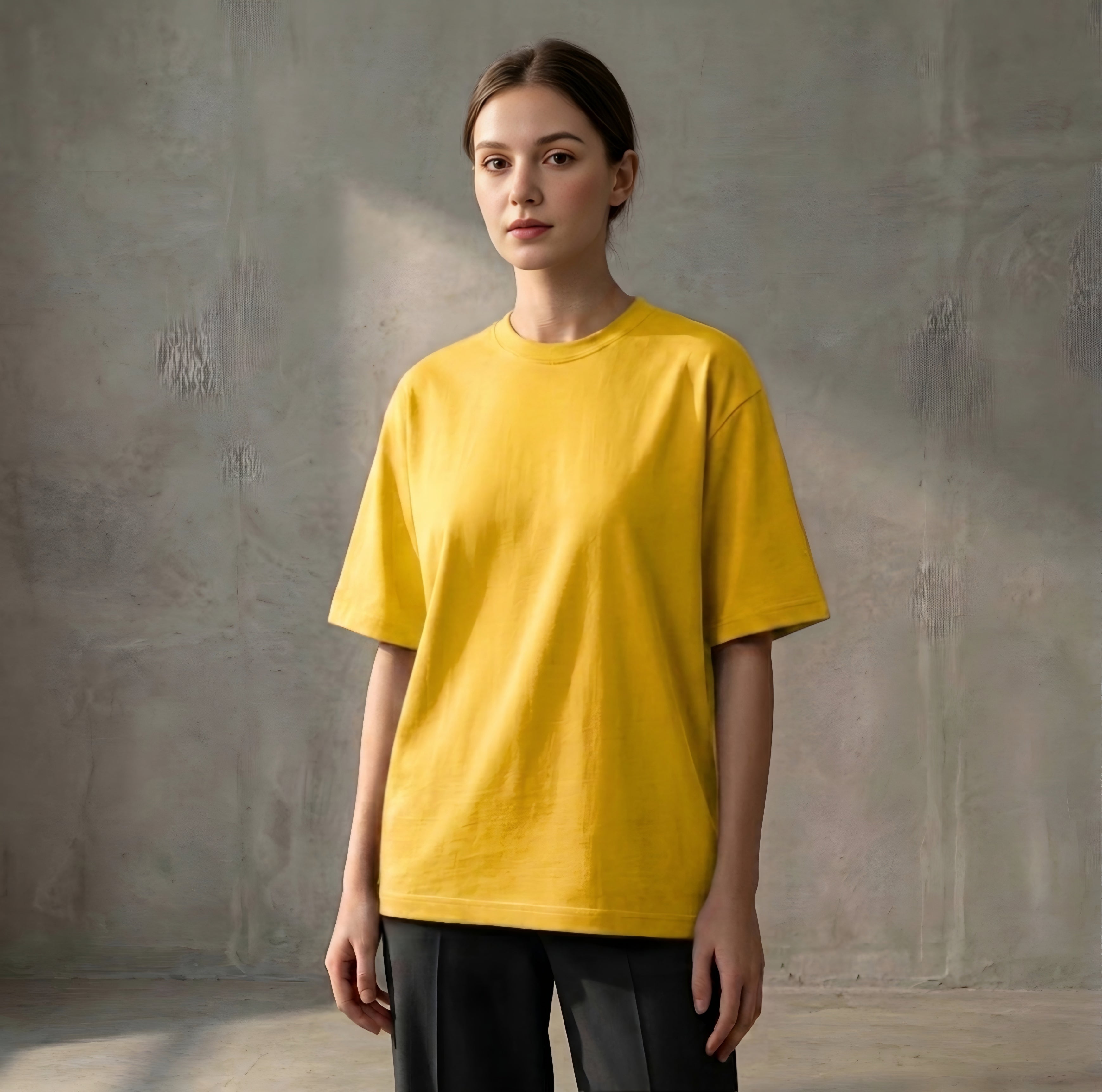 Yellow - DROP SHOULDER T-SHIRT House Of Fashion