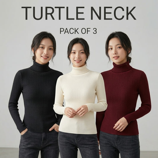 Pack Of 3 Women's Turtle Neck