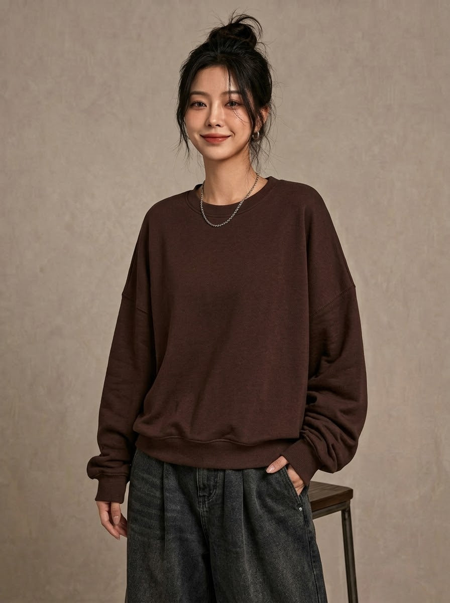 Oversized Sweatshirt Dark Brown