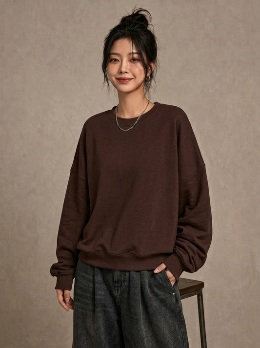 Oversized Sweatshirt Dark Brown
