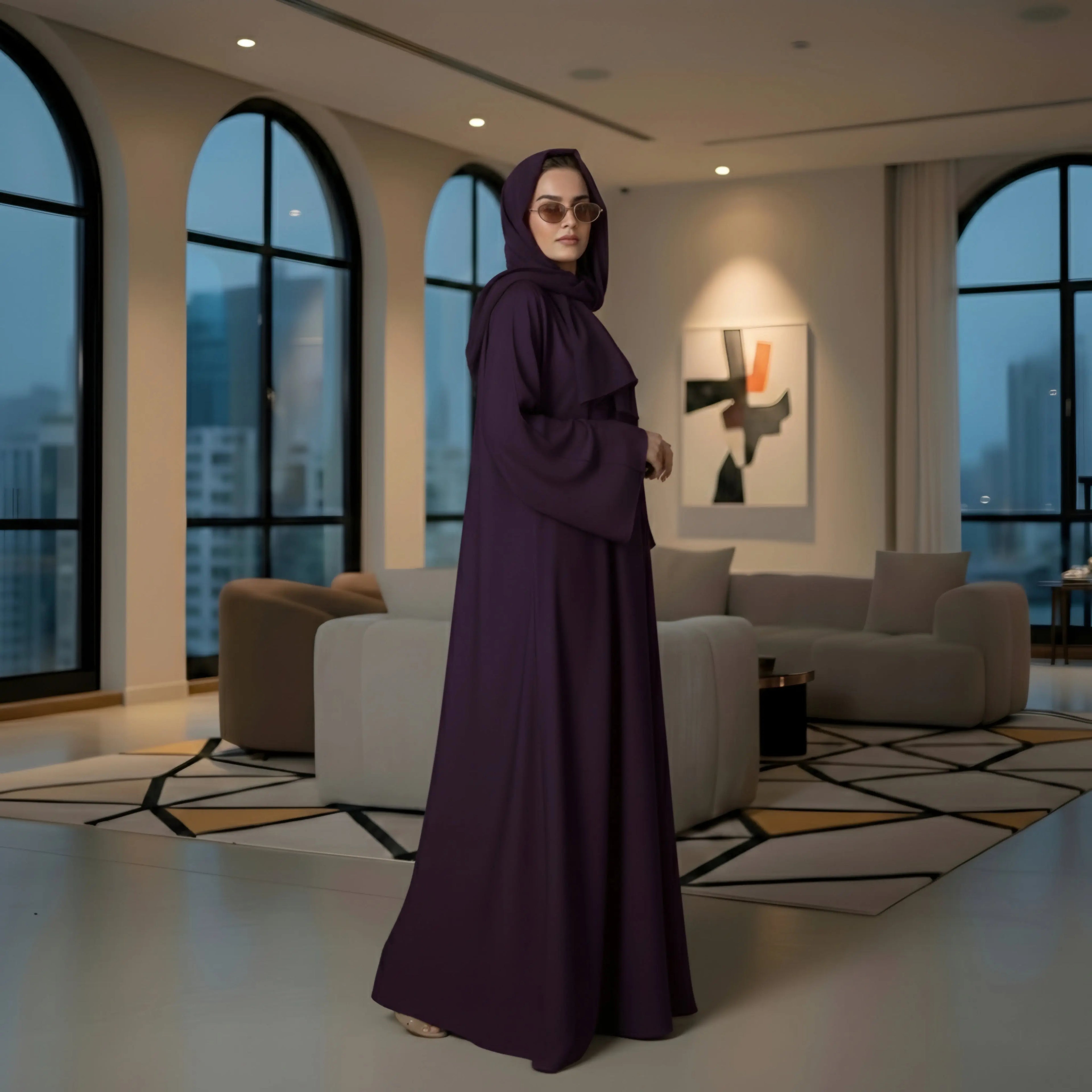 ABAYA DARK PURPLE House Of Fashion