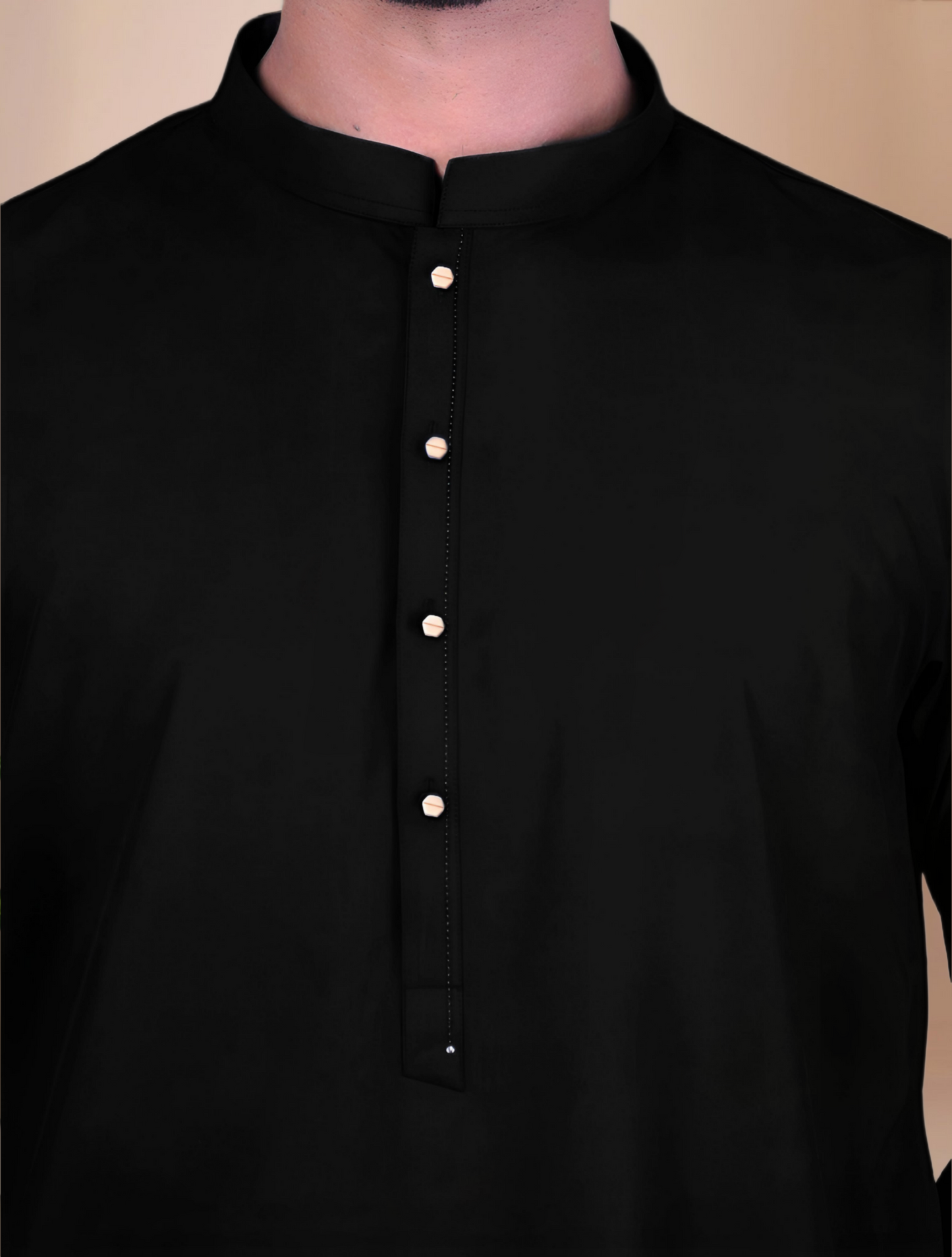 Kurta Pajama Solid Jet Black