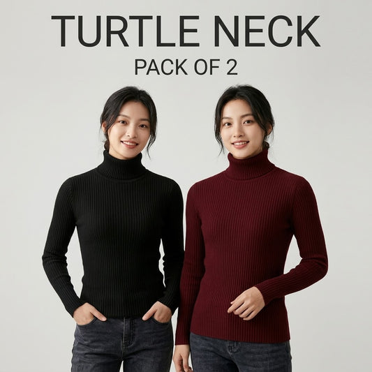 Pack Of 2 Women's Turtle Neck
