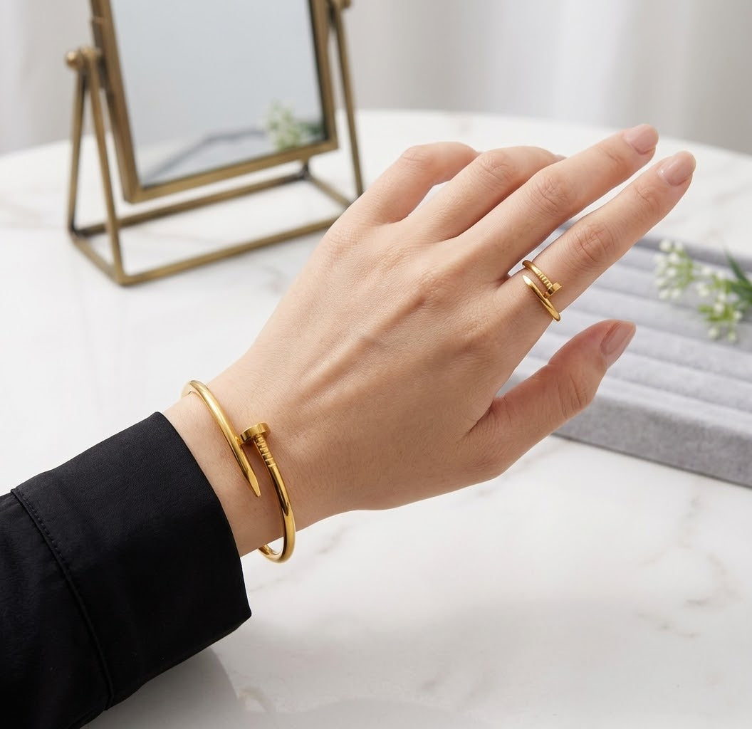 Nail Bangle + Ring Set