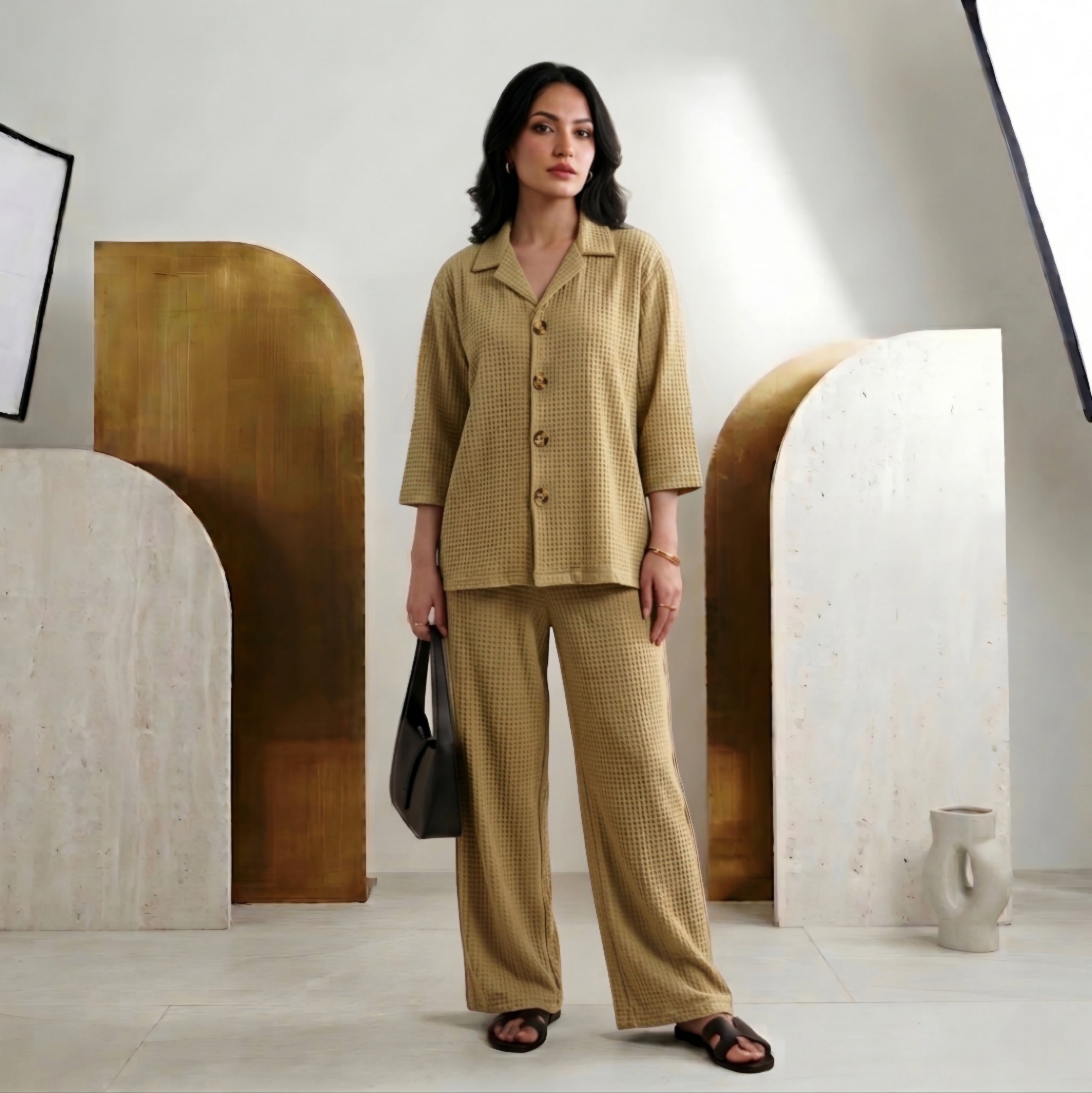 Khaki Co-ord Set House Of Fashion