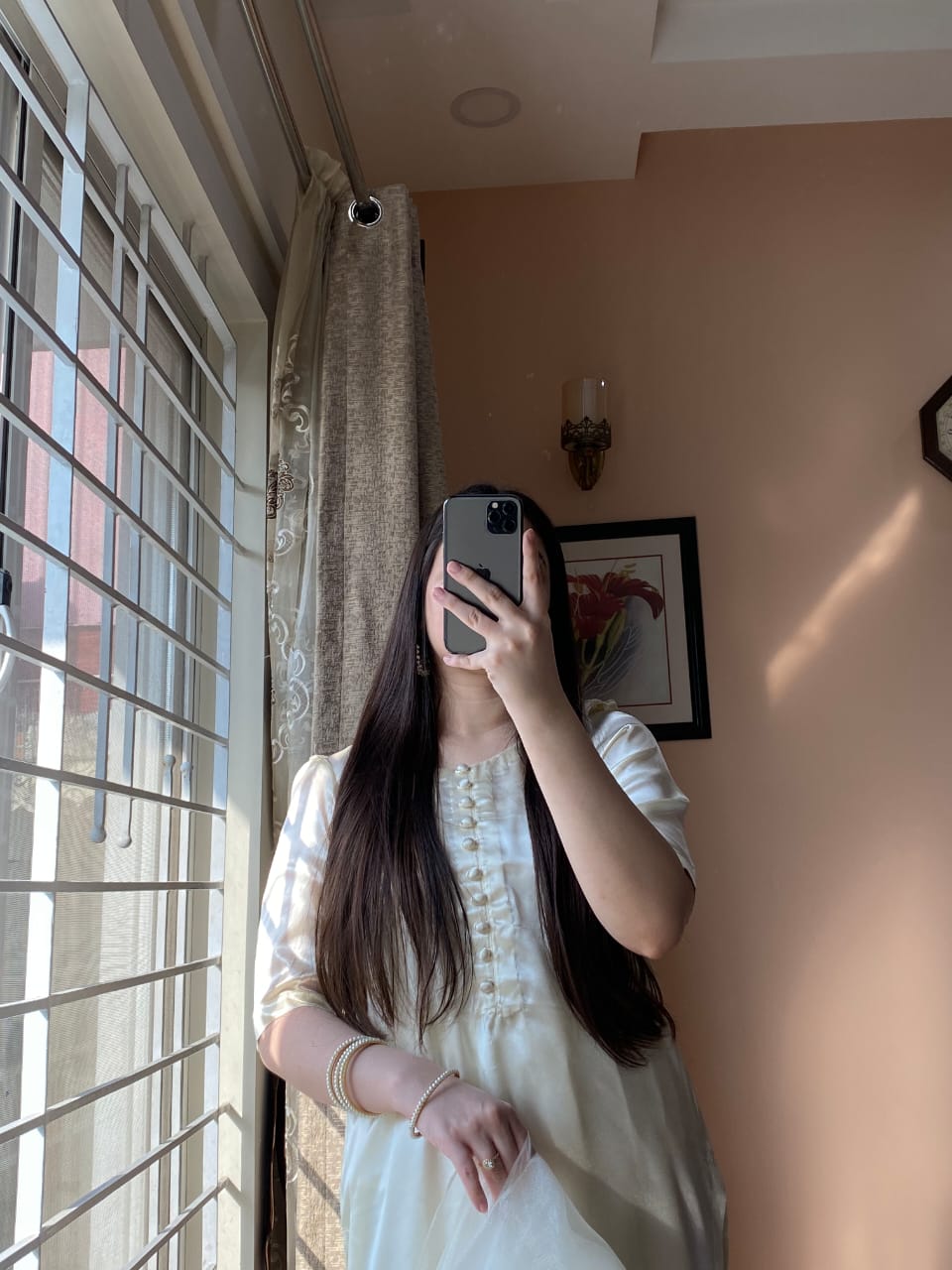 Off White Ready To Wear Silk - 3 PC Stitched
