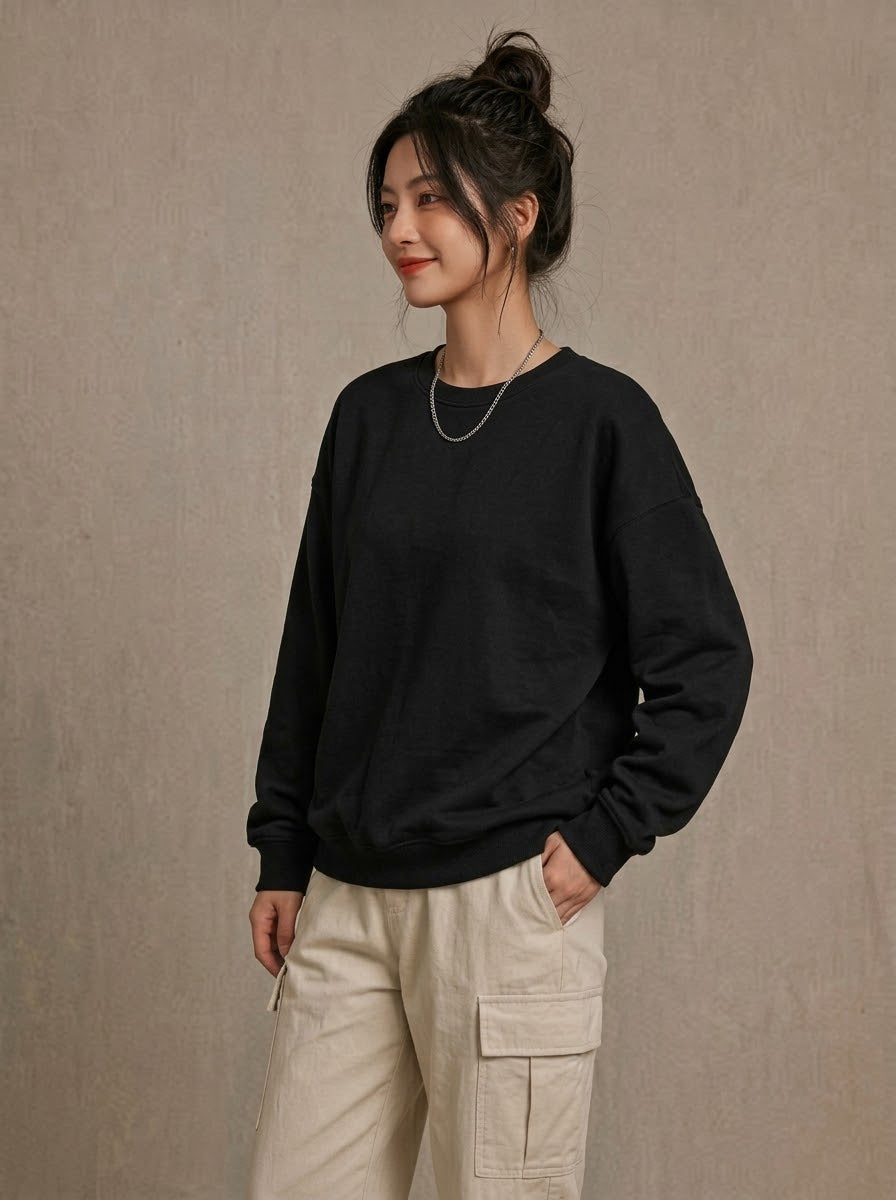 Oversized Sweatshirt Jet Black