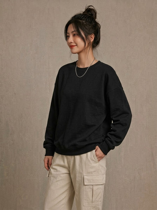 Oversized Sweatshirt Jet Black