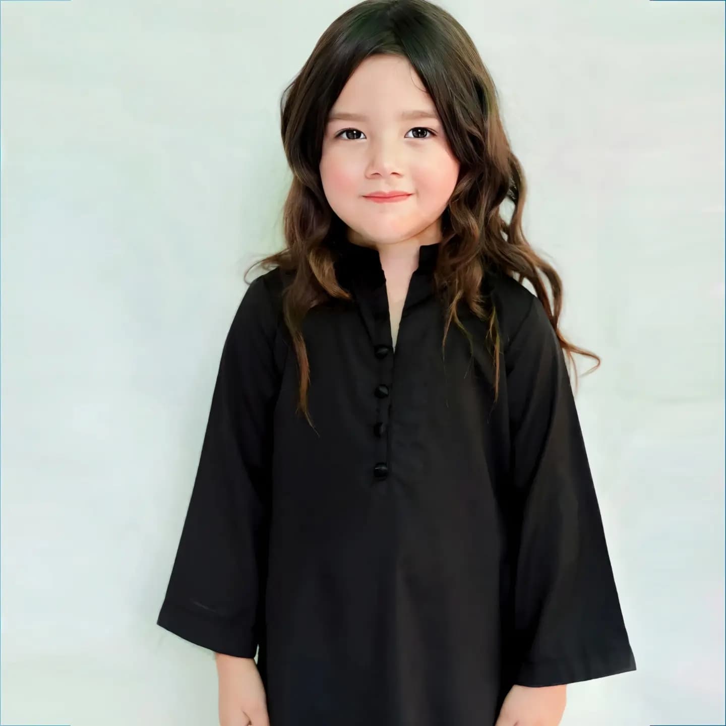 Kids Jet Black - 2 PC Stitched