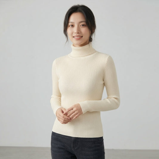 Women's Pure White Turtleneck