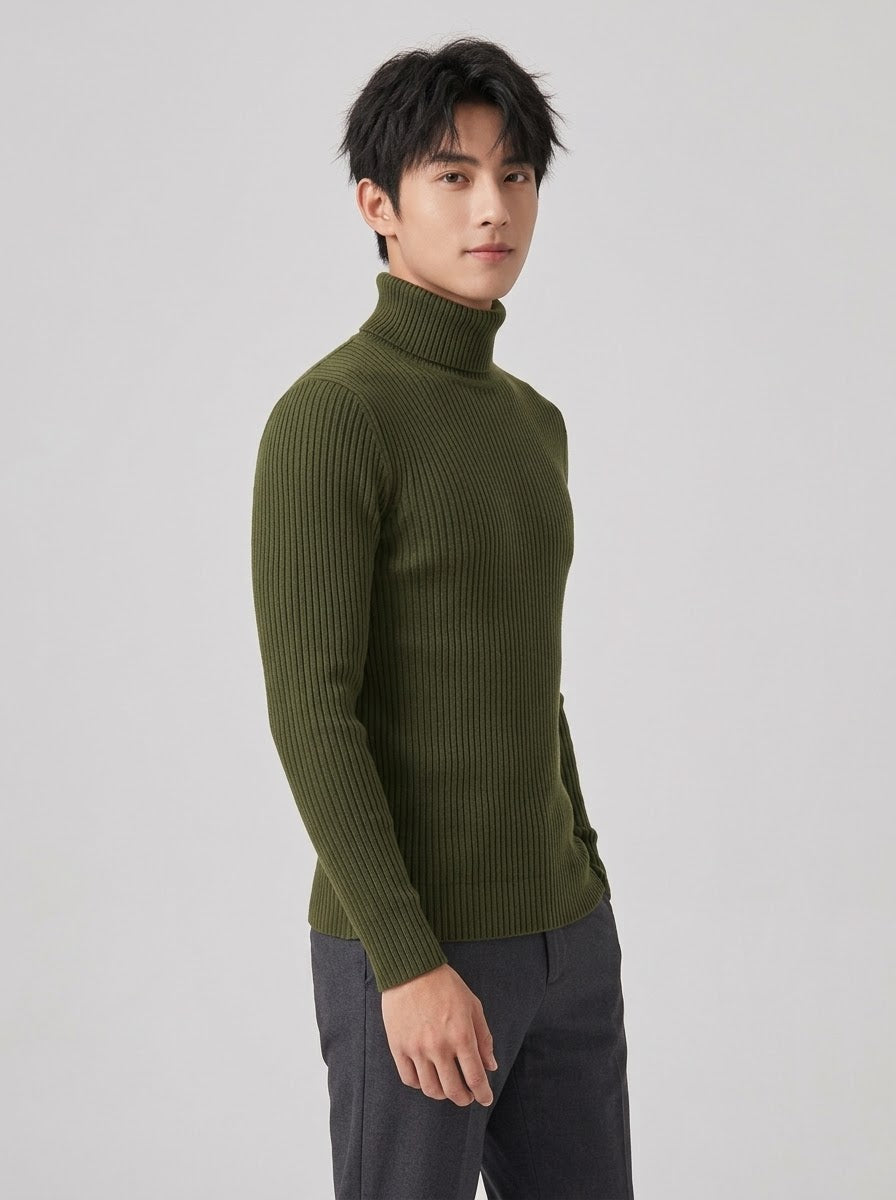 Men's Green Turtle Neck