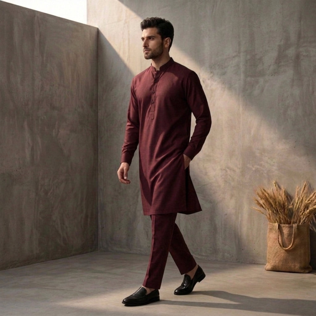 Dark Maroon - Kurta Pajama House Of Fashion