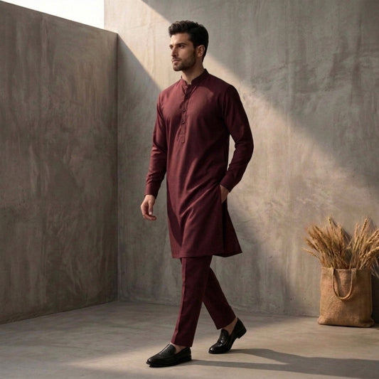 Dark Maroon - Kurta Pajama House Of Fashion