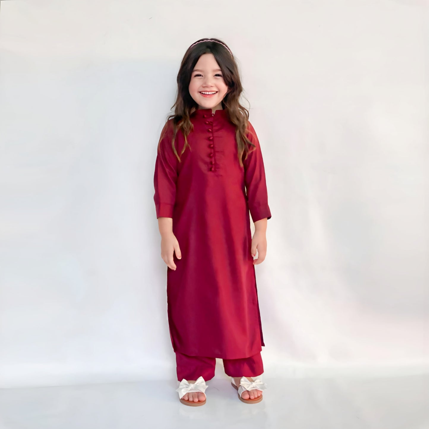 Kids Crimson Chic - 2 PC Stitched