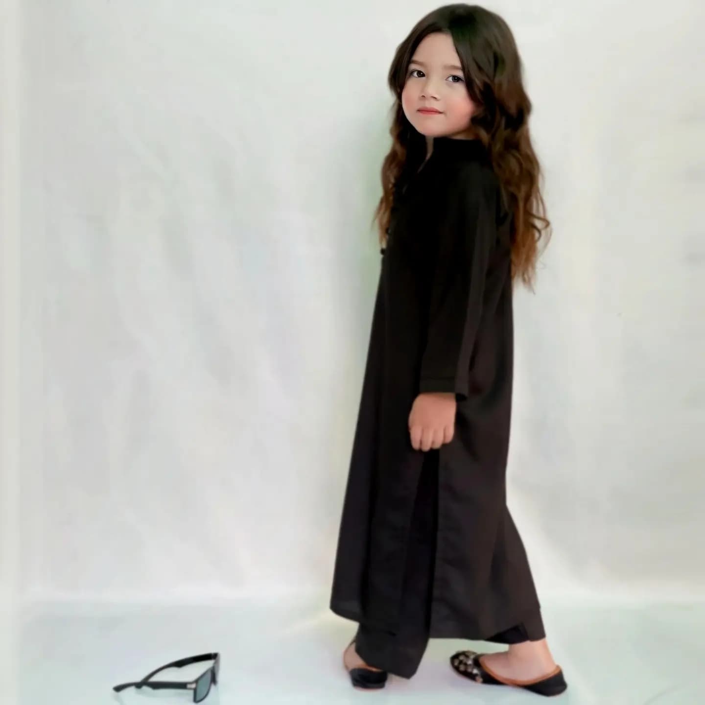 Kids Jet Black - 2 PC Stitched