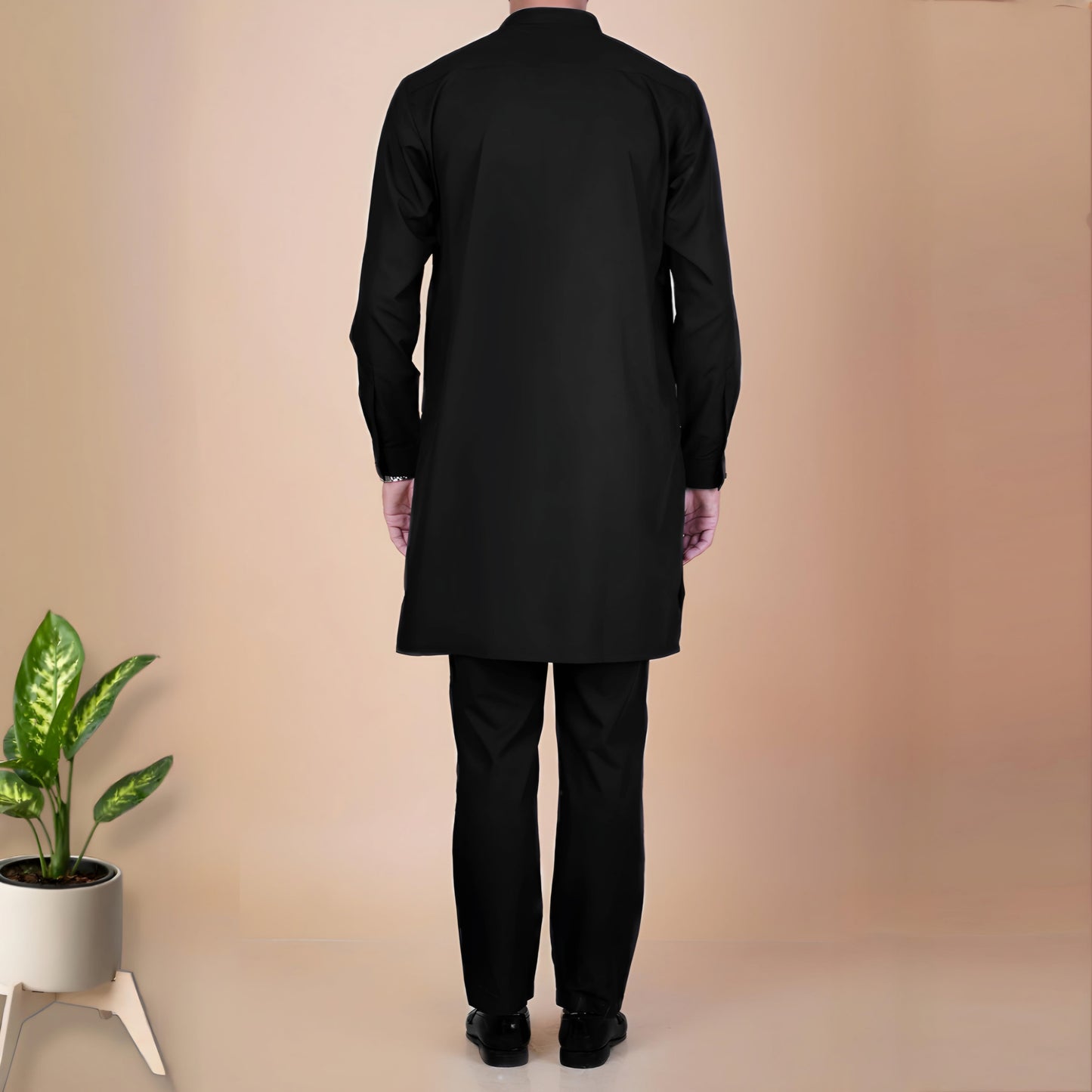 Kurta Pajama Solid Jet Black