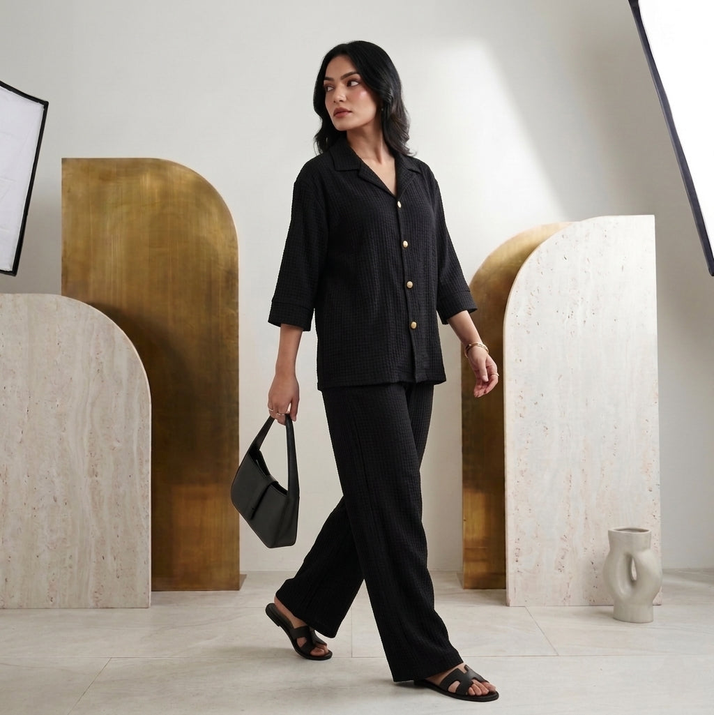 Black Co-ord Set House Of Fashion