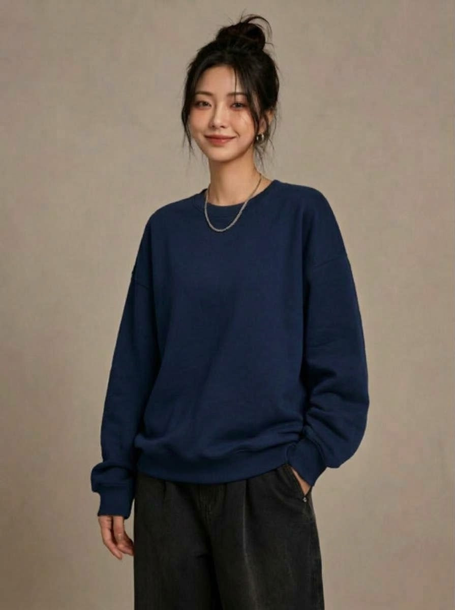 Oversized Sweatshirt Navy Blue