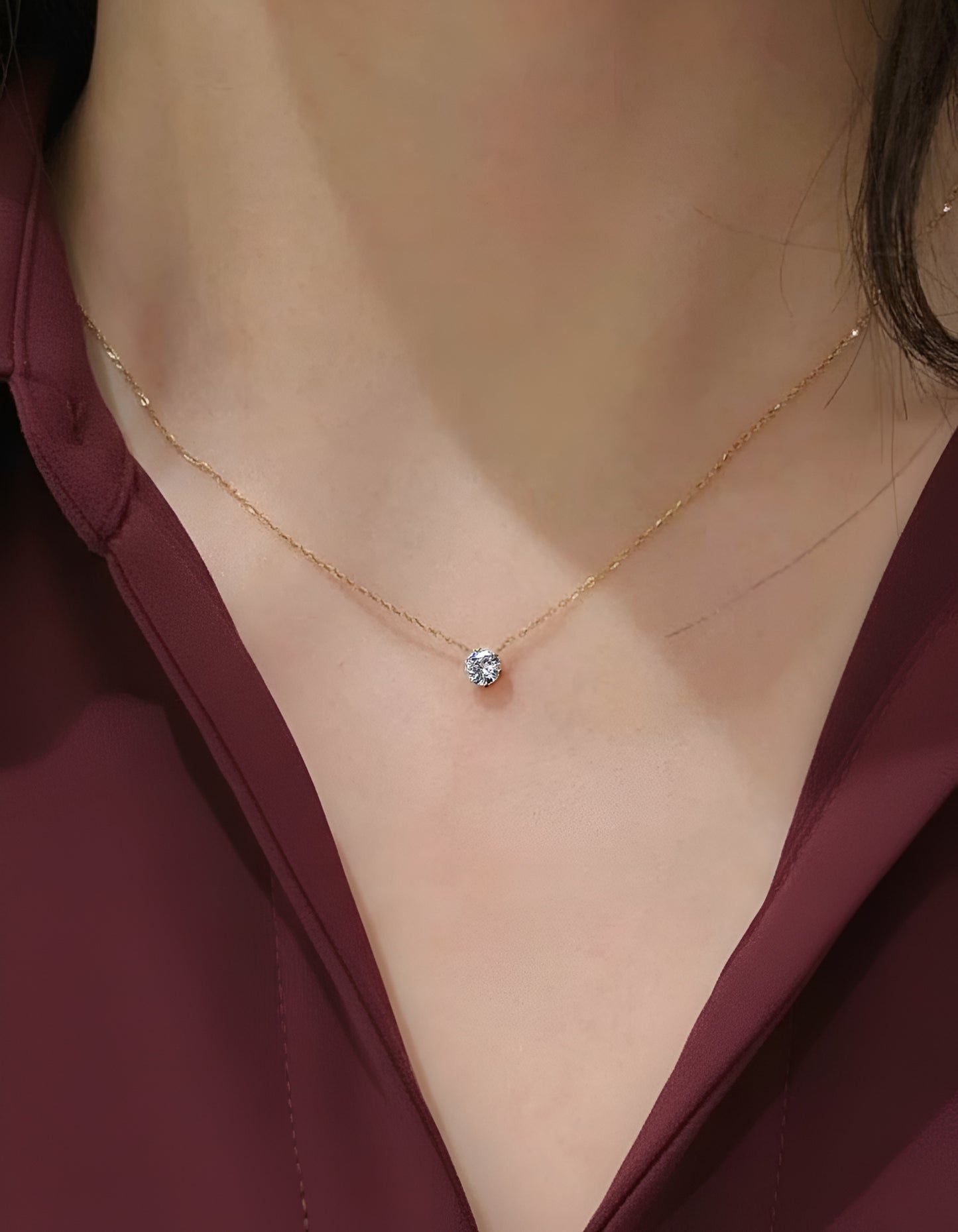 One Diamond Necklace 18k