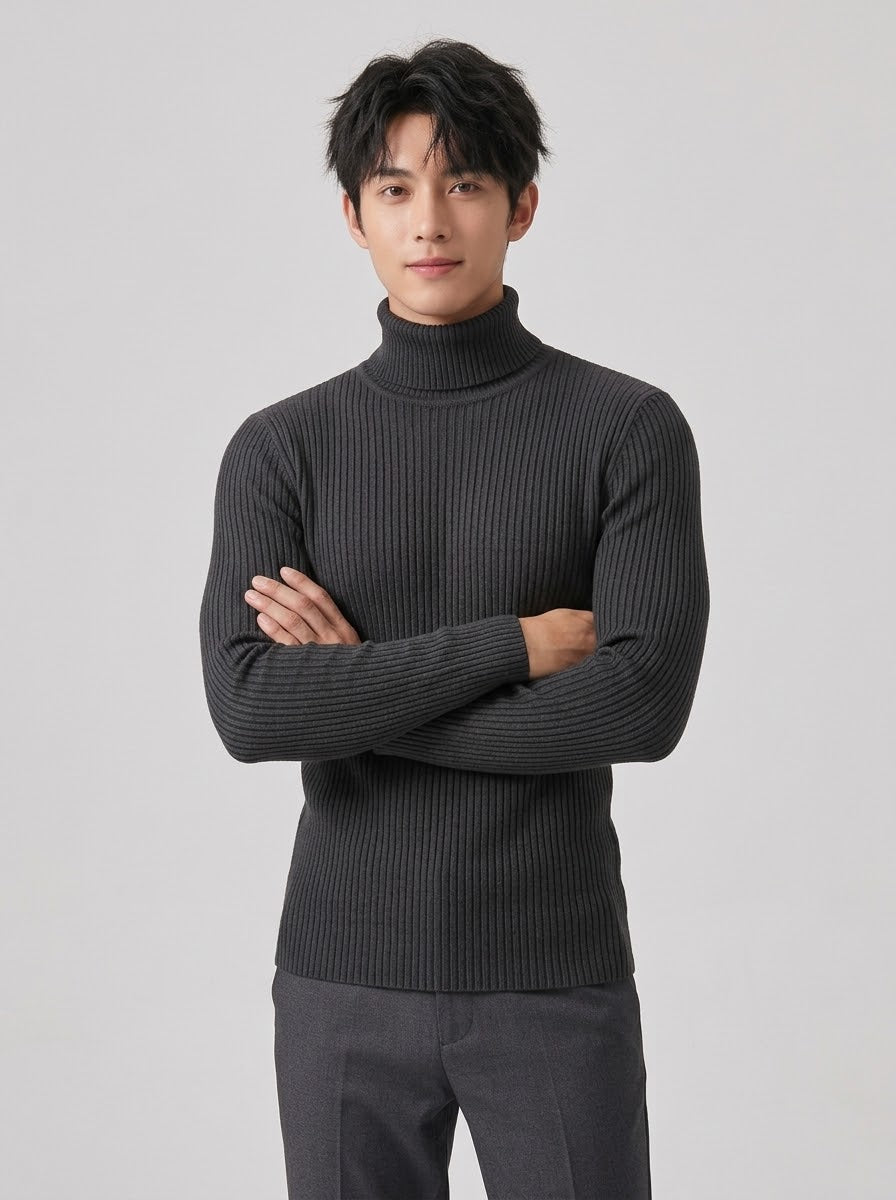 Men's Charcoal Grey Turtle Neck