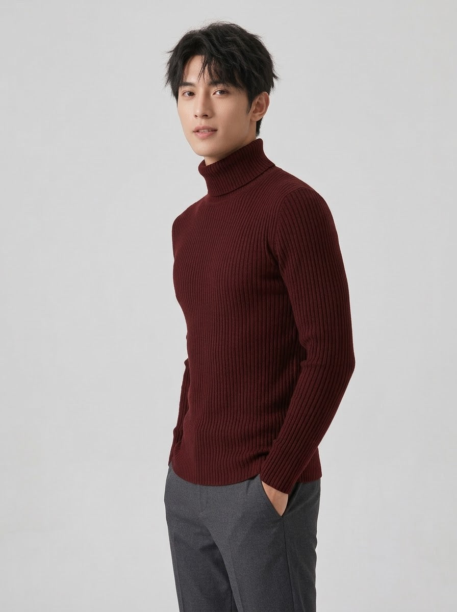 Men's Maroon Turtle Neck