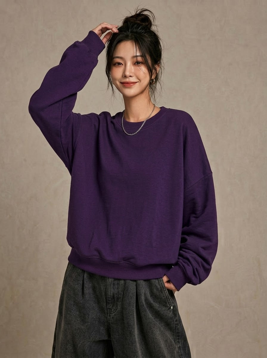 Oversized Sweatshirt Dark Purple