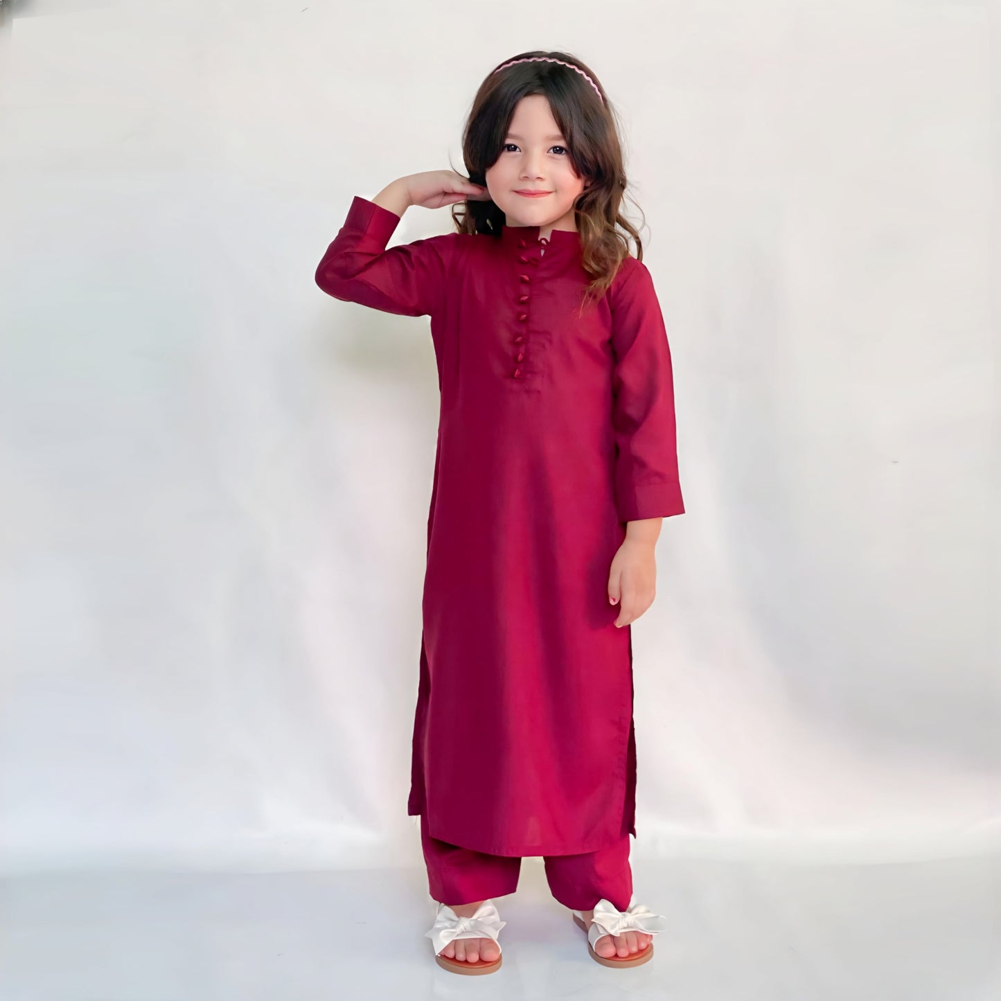 Kids Crimson Chic - 2 PC Stitched