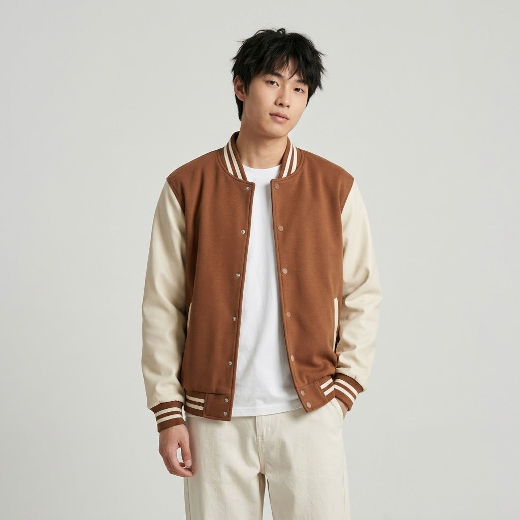 Men's Varsity Jacket Chocolaty and Coffee
