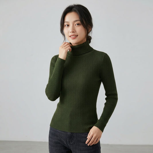 Women's Deep Green Turtleneck