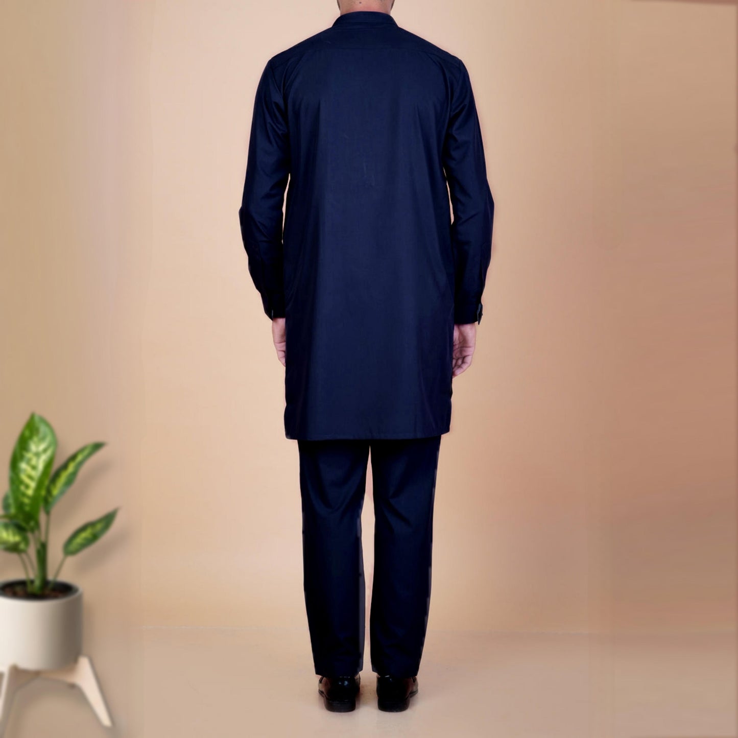 Kurta Pajama Solid Navy Blue