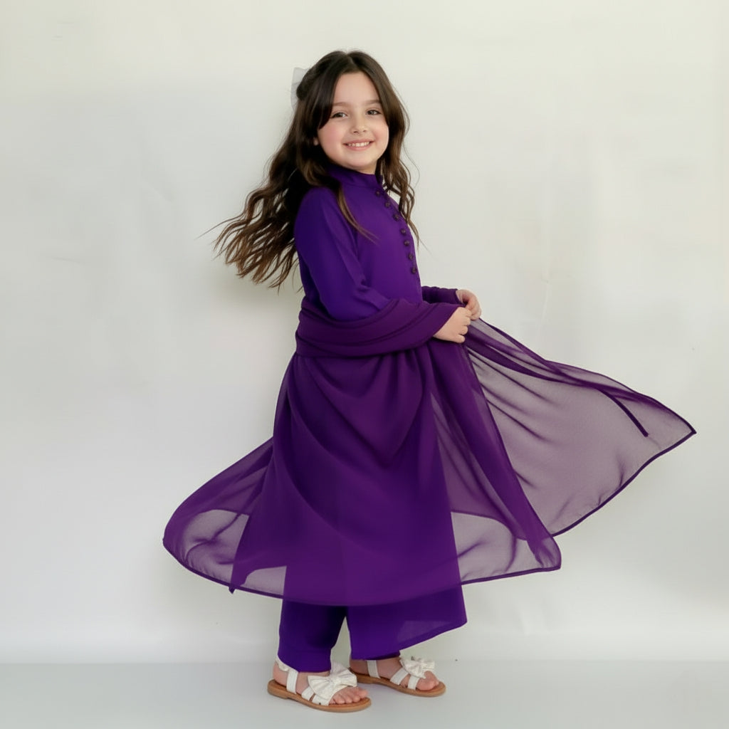 Kids Dark Purple Ready To Wear