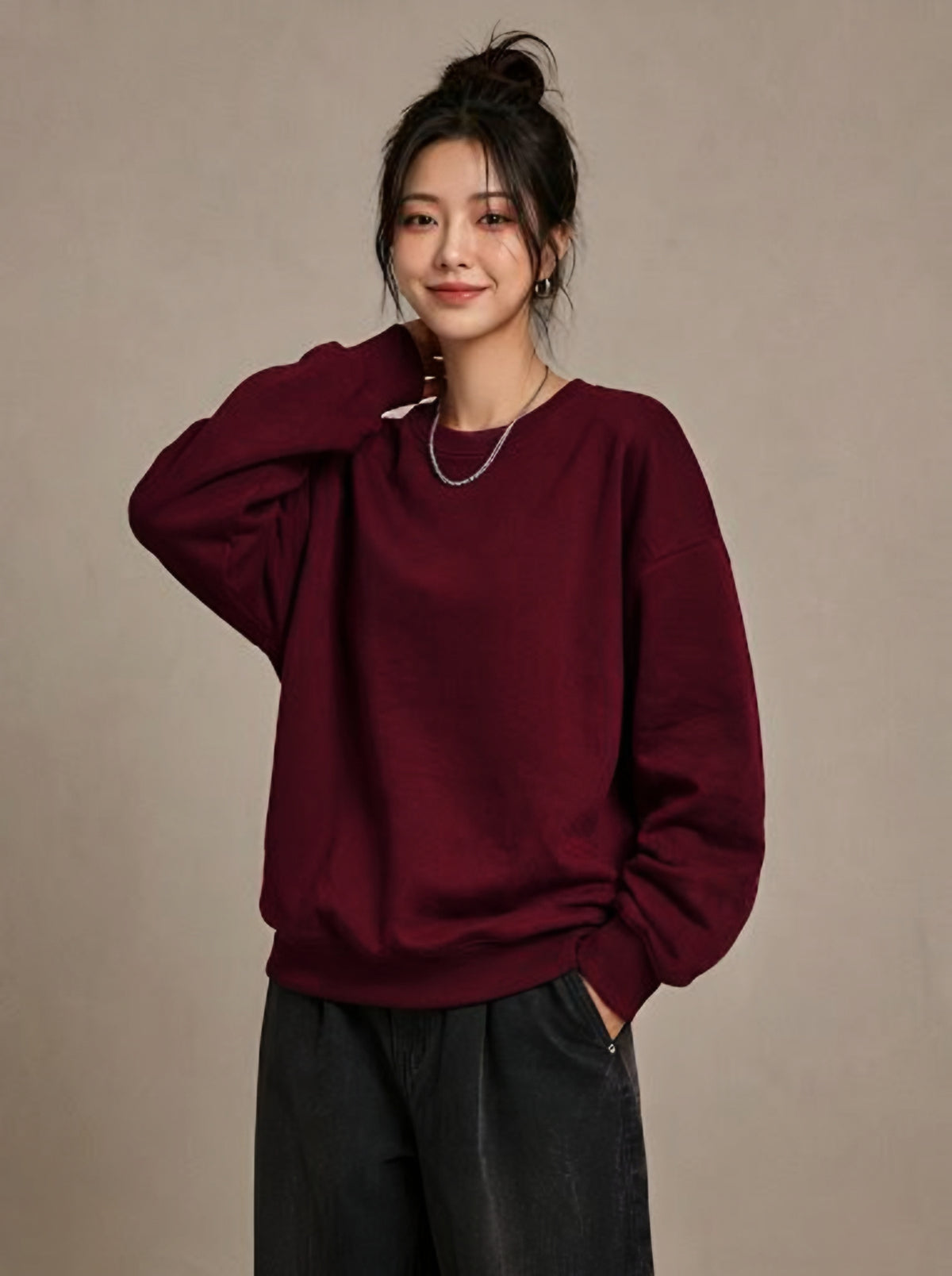 Oversized Sweatshirt Maroon