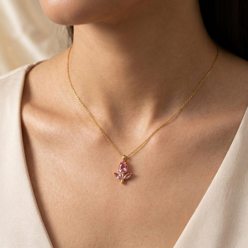 Rose Necklace Pink
