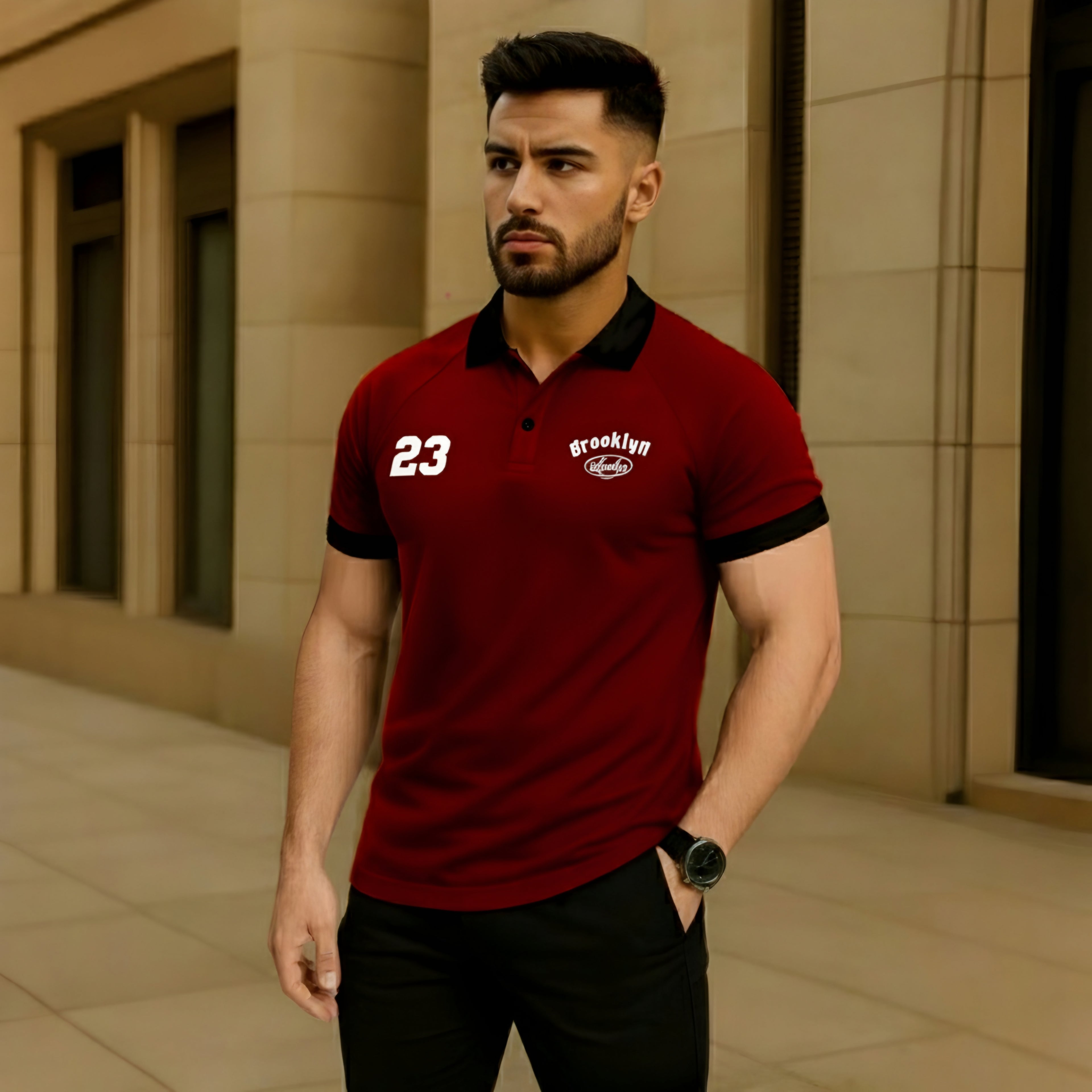Aesthetic Polo MAROON 23