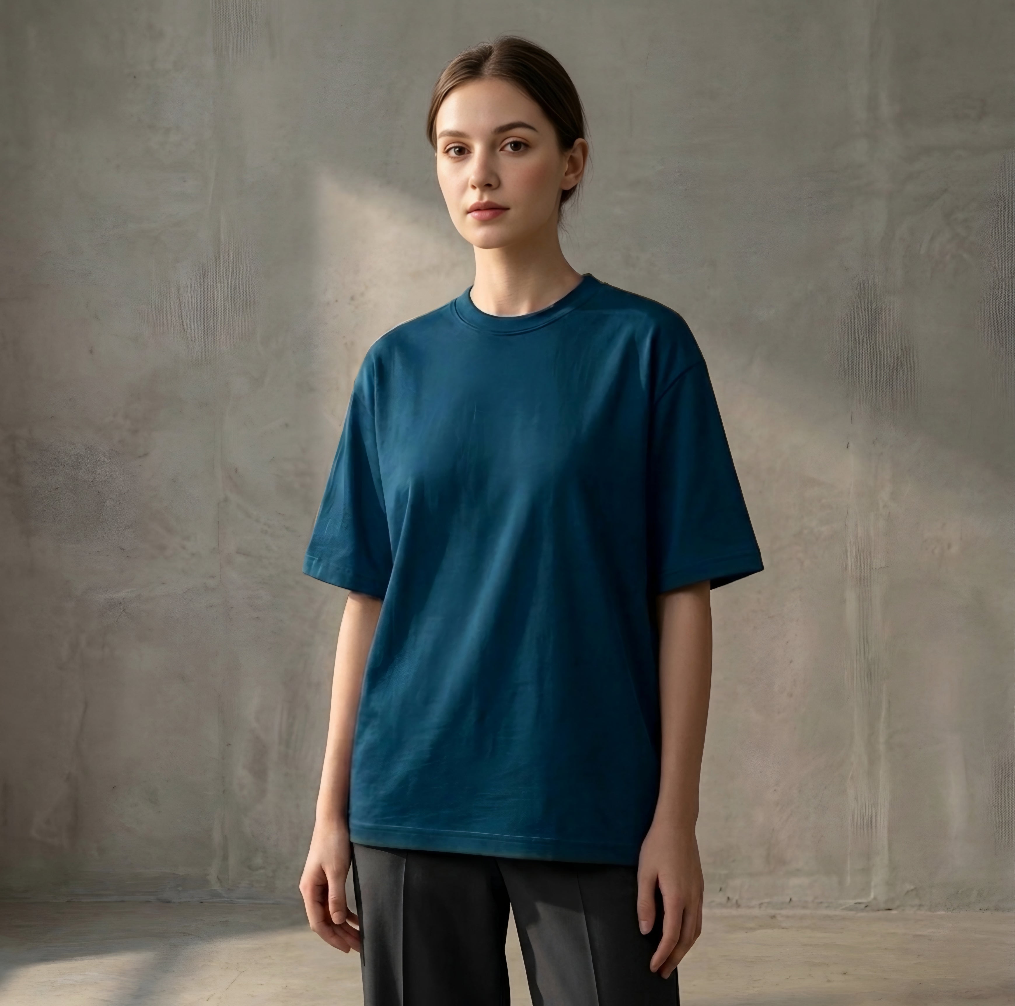 Petroleum Blue - DROP SHOULDER T-SHIRT House Of Fashion