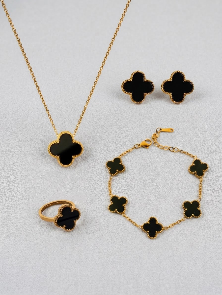 Premium Clover 4 pcs Complete Set (Adjustable Ring)