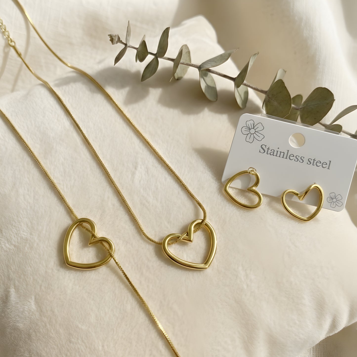 Heart Stainless Steel Set Solid