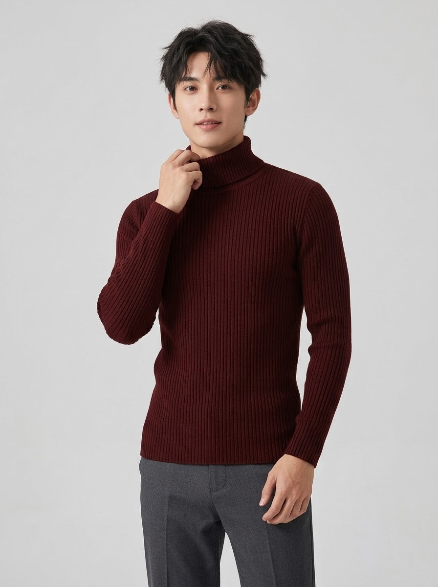 Men's Maroon Turtle Neck