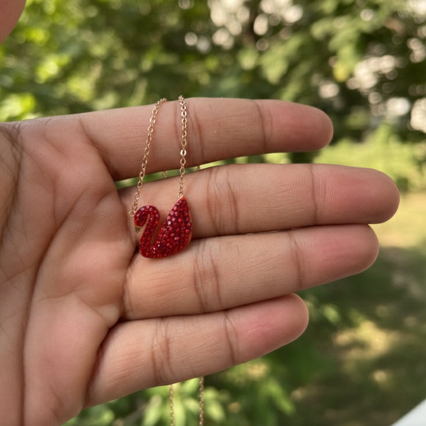 Red Swan Necklace House Of Fashion