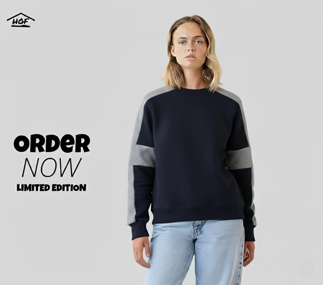 Sweat Shirt Navy Blue X Grey