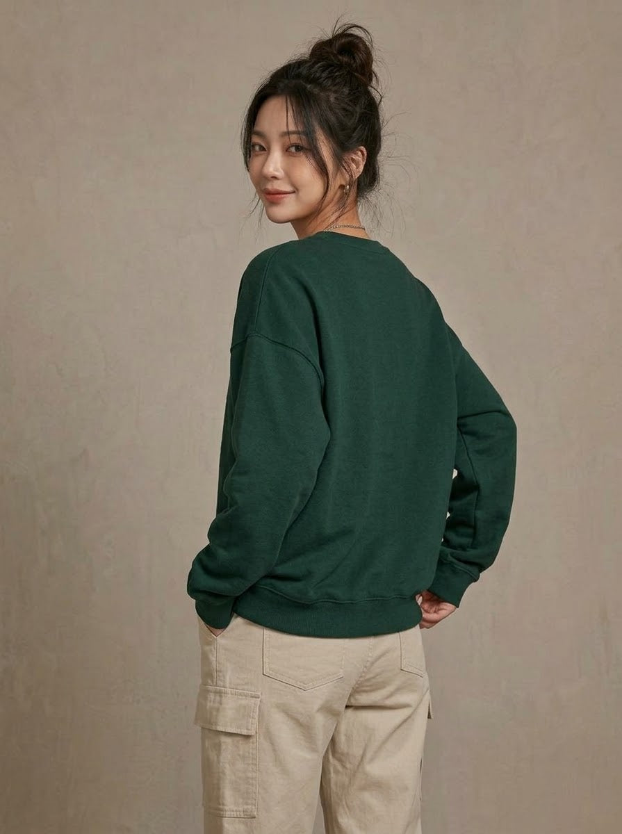 Oversized Sweatshirt Bottle Green