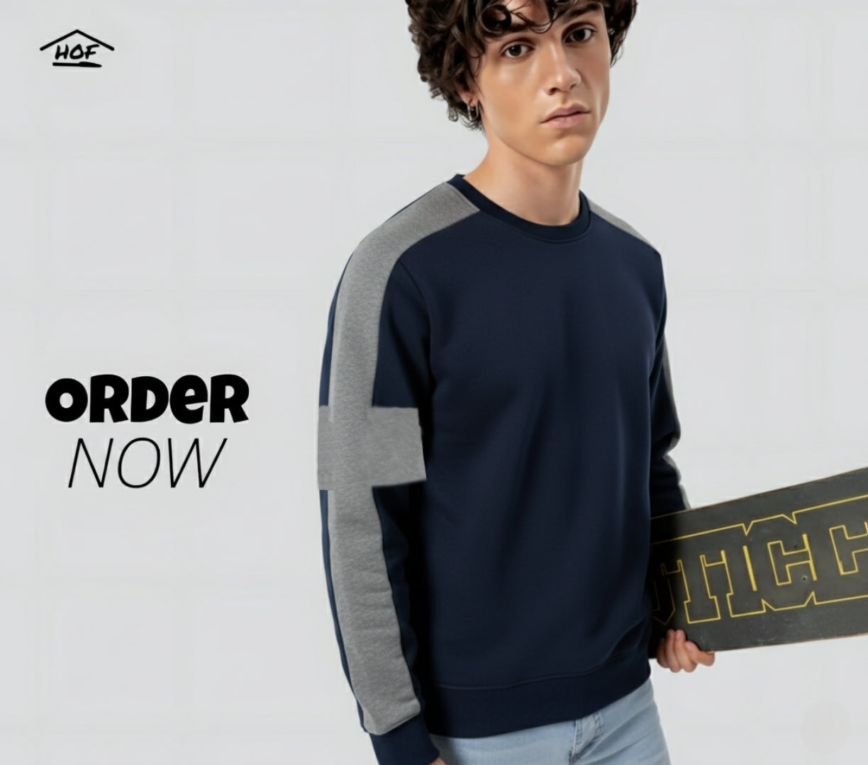 Sweat Shirt Navy Blue X Grey