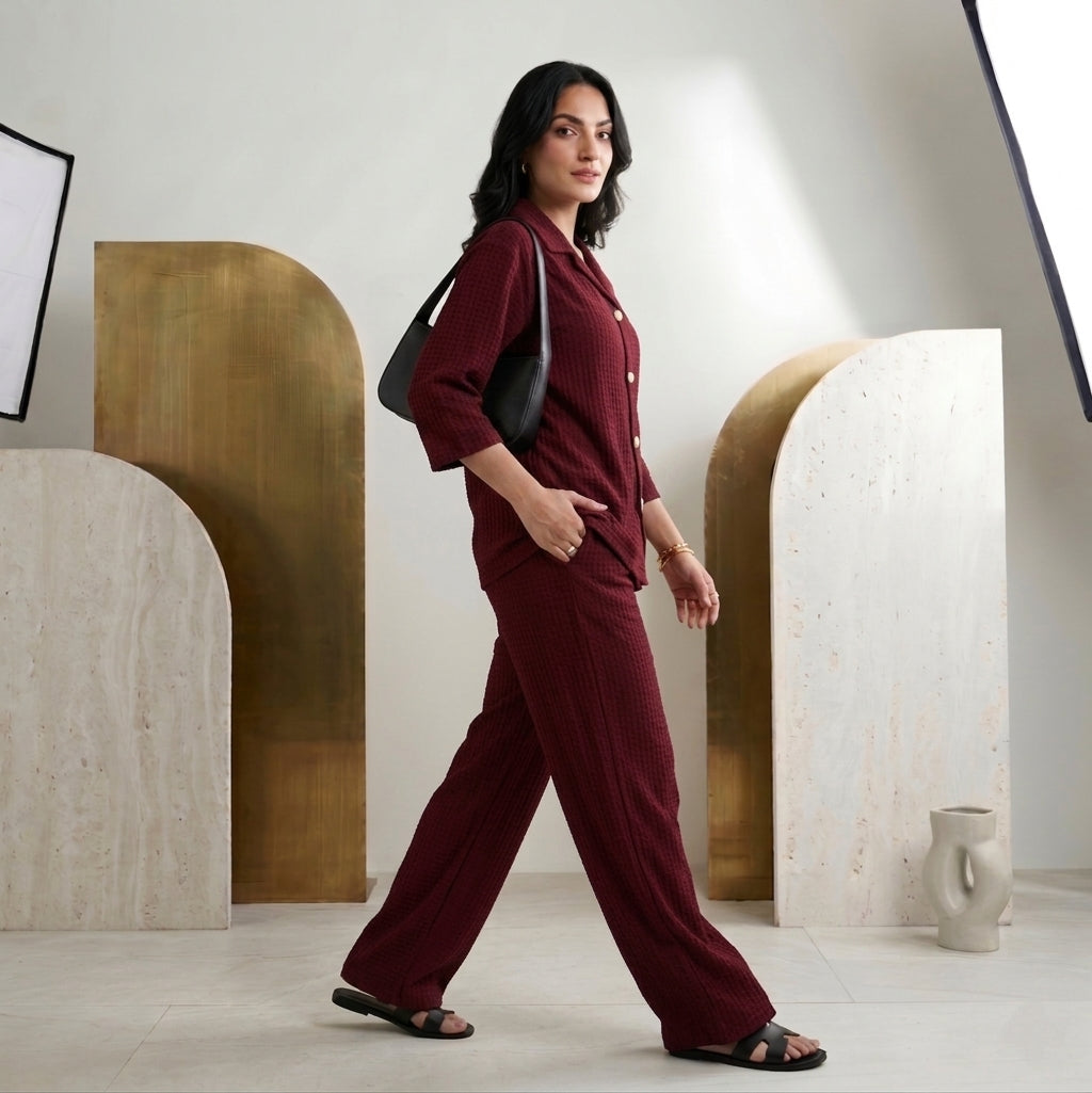 Maroon Co-ord Set House Of Fashion