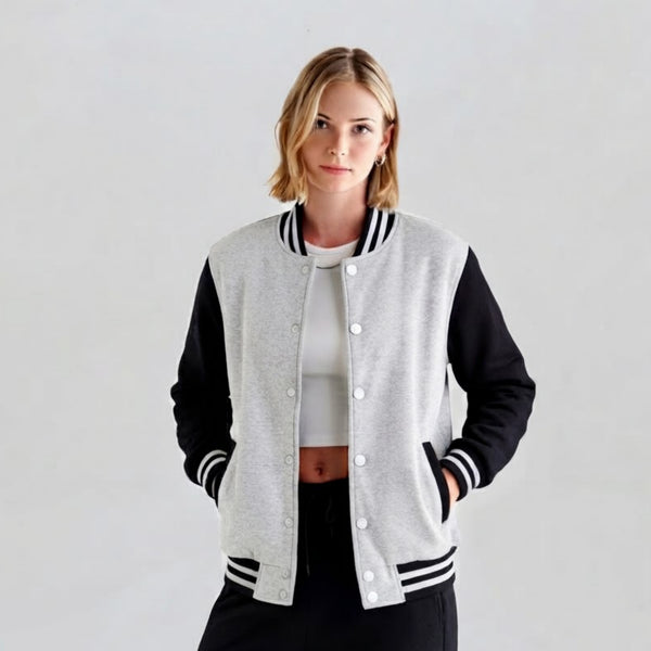 Varsity Jacket Grey and Black