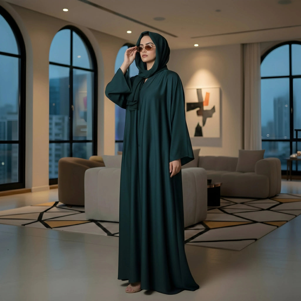 ABAYA BOTTLE GREEN House Of Fashion